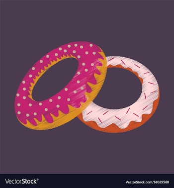 Flat shading style icon donuts vector image