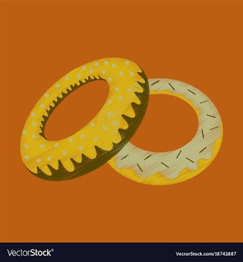Flat shading style icon donuts vector image