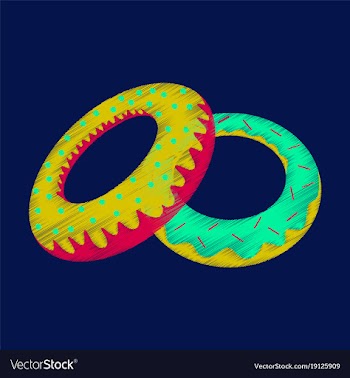 Flat shading style icon donuts vector image