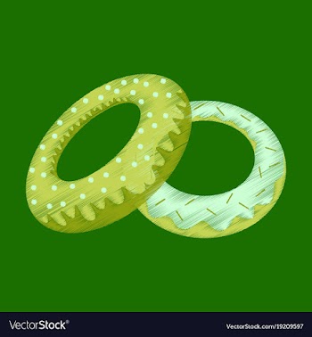Flat shading style icon donuts vector image