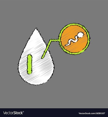 Flat shading style icon drop of sperm vector image