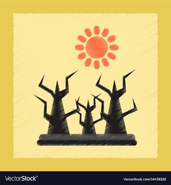 Flat shading style icon drought disaster vector image