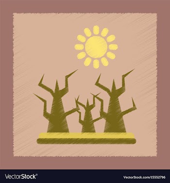 Flat shading style icon drought disaster vector image