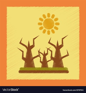 Flat shading style icon drought disaster vector image