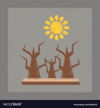 Flat shading style icon drought disaster vector image