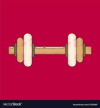 Flat shading style icon dumbbell vector image