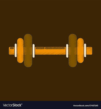 Flat shading style icon dumbbell vector image