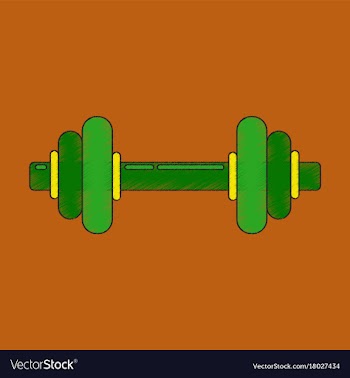 Flat shading style icon dumbbell vector image