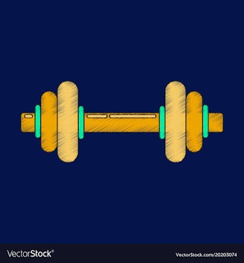 Flat shading style icon dumbbell vector image
