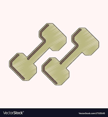 Flat shading style icon dumbbells vector image