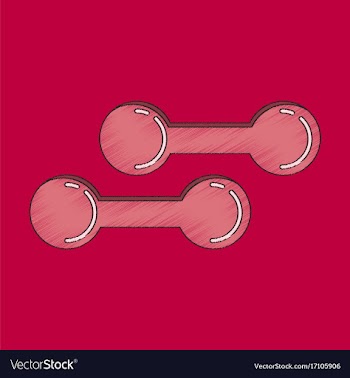 Flat shading style icon dumbbells vector image