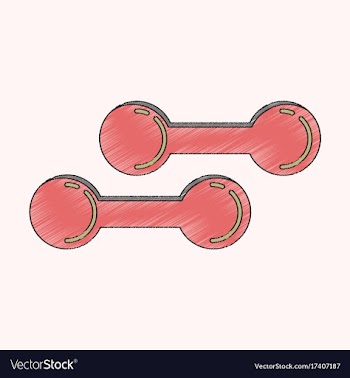 Flat shading style icon dumbbells vector image