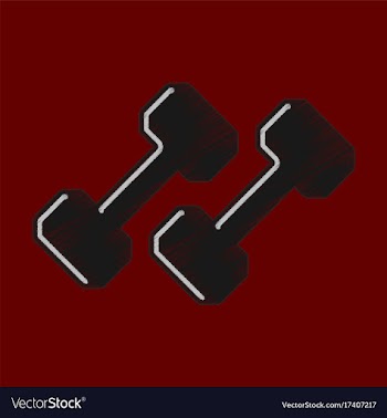 Flat shading style icon dumbbells vector image