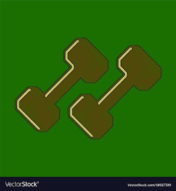 Flat shading style icon dumbbells vector image