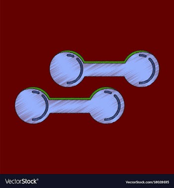 Flat shading style icon dumbbells vector image