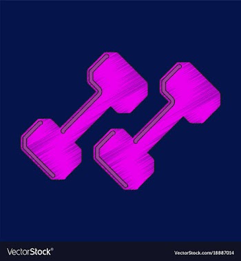 Flat shading style icon dumbbells vector image