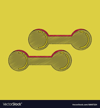 Flat shading style icon dumbbells vector image