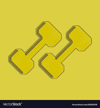 Flat shading style icon dumbbells vector image