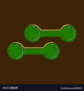 Flat shading style icon dumbbells vector image
