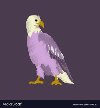 Flat shading style icon eagle vector image