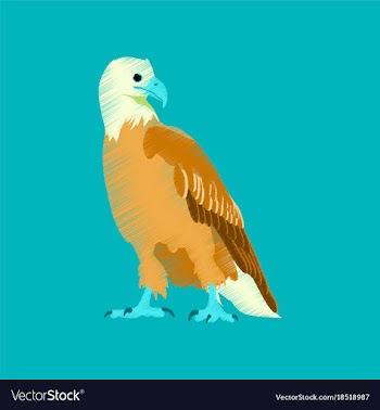 Flat shading style icon eagle vector image