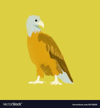 Flat shading style icon eagle vector image
