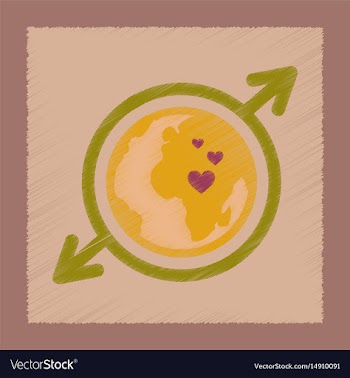 Flat shading style icon earth gays symbol vector image