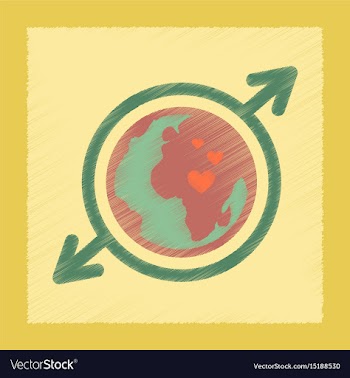 Flat shading style icon earth gays symbol vector image