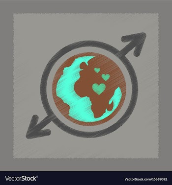 Flat shading style icon earth gays symbol vector image