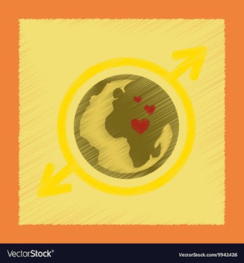 Flat shading style icon Earth gays symbol vector image