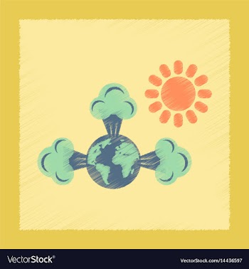 Flat shading style icon earth greenhouse effect vector image