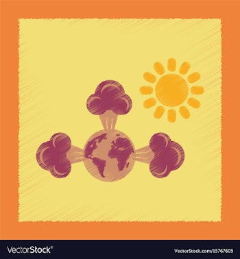 Flat shading style icon earth greenhouse effect vector image