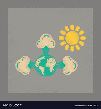 Flat shading style icon earth greenhouse effect vector image