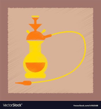 Flat shading style icon eastern hookah smoke vector image
