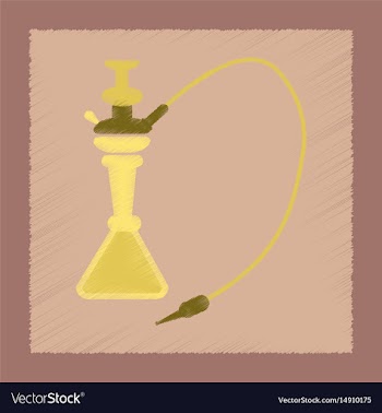 Flat shading style icon eastern hookah smoke vector image