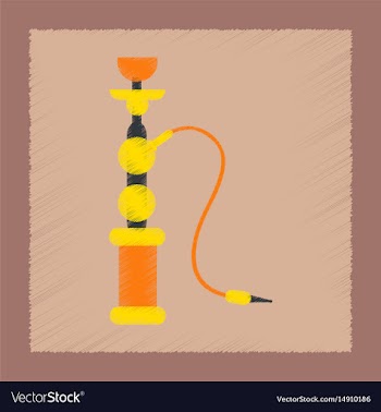 Flat shading style icon eastern hookah smoke vector image