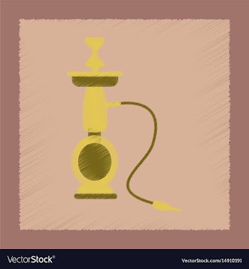Flat shading style icon eastern hookah smoke vector image