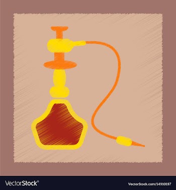 Flat shading style icon eastern hookah smoke vector image