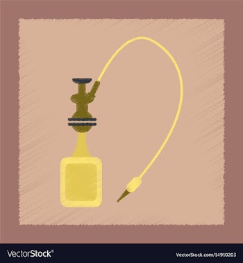 Flat shading style icon eastern hookah smoke vector image