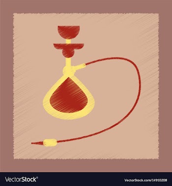 Flat shading style icon eastern hookah smoke vector image