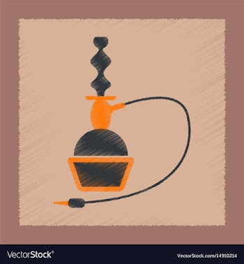 Flat shading style icon eastern hookah smoke vector image