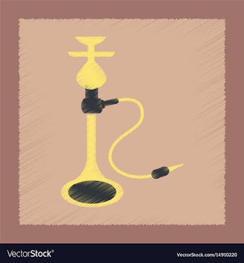 Flat shading style icon eastern hookah smoke vector image
