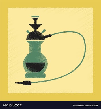 Flat shading style icon eastern hookah smoke vector image