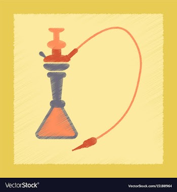 Flat shading style icon eastern hookah smoke vector image