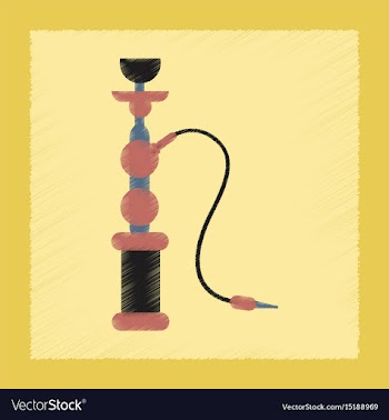 Flat shading style icon eastern hookah smoke vector image