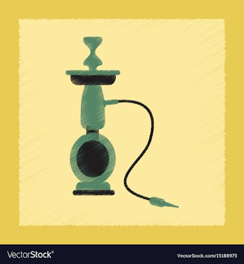 Flat shading style icon eastern hookah smoke vector image