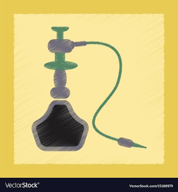 Flat shading style icon eastern hookah smoke vector image