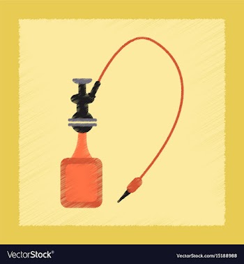 Flat shading style icon eastern hookah smoke vector image