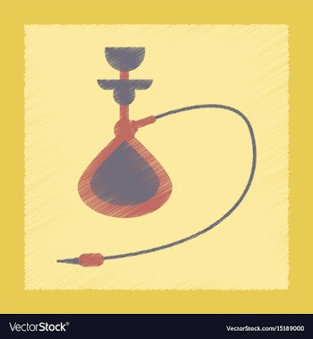 Flat shading style icon eastern hookah smoke vector image