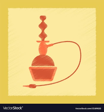 Flat shading style icon eastern hookah smoke vector image